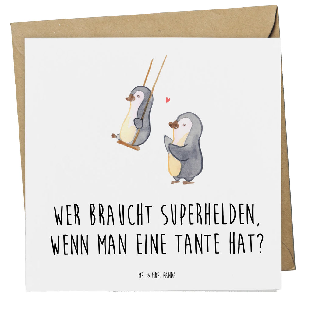Deluxe Card Wer braucht Superhelden, wenn man eine Tante hat? Karte, Hochwertige Grußkarte, Hochwertige Klappkarte, Geburtstagskarte, Glückwunschkarte, Einladungskarte, Klappkarte, Grußkarte, Hochzeitskarte, Familie, Vatertag, Muttertag, Bruder, Schwester, Mama, Papa, Oma, Opa