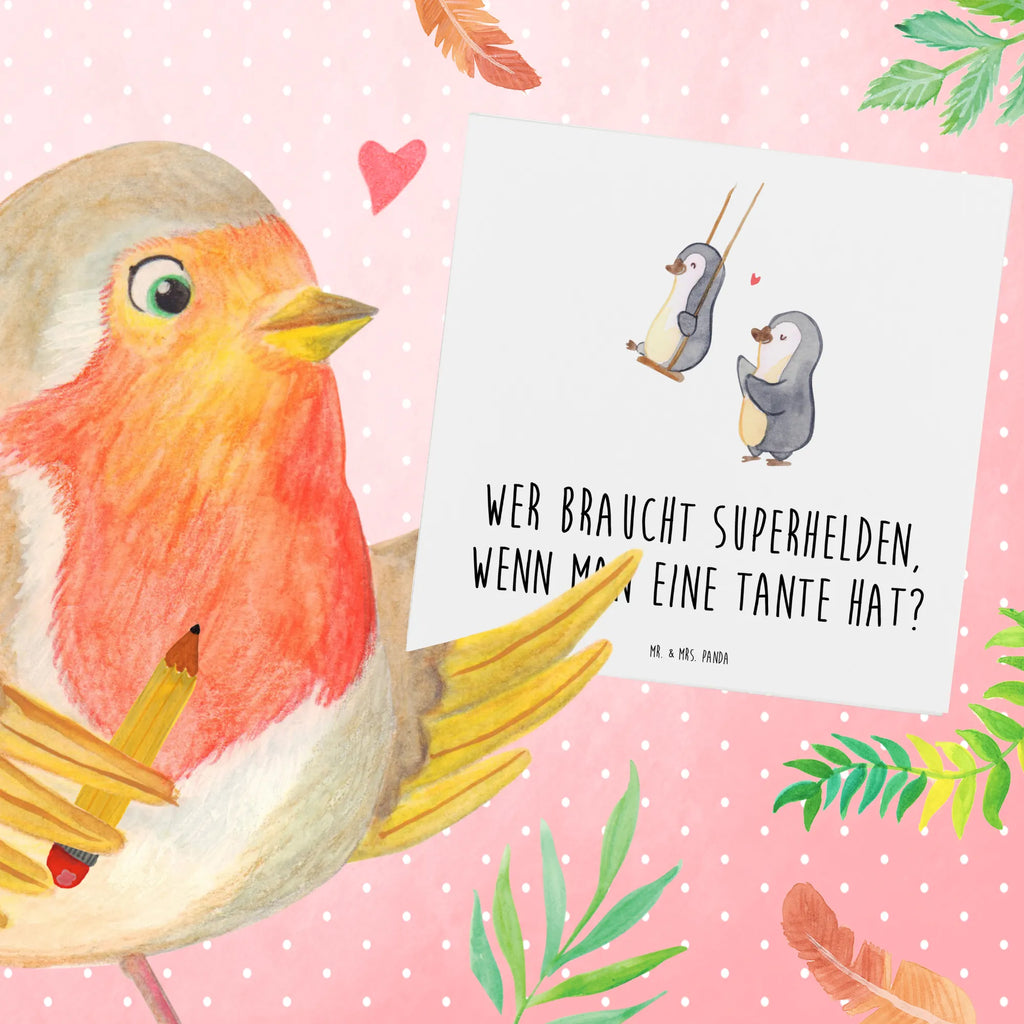 Deluxe Card Wer braucht Superhelden, wenn man eine Tante hat? Karte, Hochwertige Grußkarte, Hochwertige Klappkarte, Geburtstagskarte, Glückwunschkarte, Einladungskarte, Klappkarte, Grußkarte, Hochzeitskarte, Familie, Vatertag, Muttertag, Bruder, Schwester, Mama, Papa, Oma, Opa