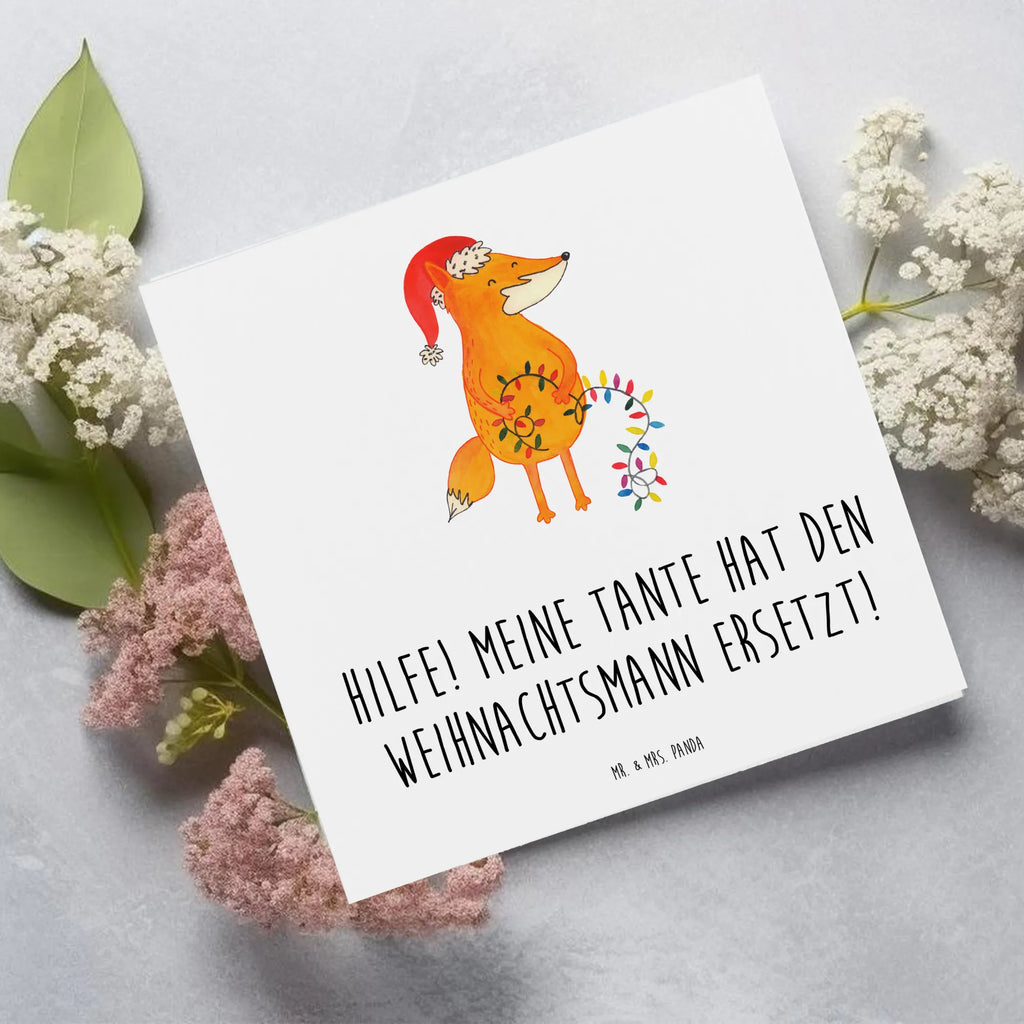 Deluxe Card Hilfe! Meine Tante hat den Weihnachtsmann ersetzt! Karte, Geburtstagskarte, Grußkarte, Einladungskarte, Hochwertige Klappkarte, Hochzeitskarte, Glückwunschkarte, Klappkarte, Hochwertige Grußkarte, Familie, Vatertag, Muttertag, Bruder, Schwester, Mama, Papa, Oma, Opa