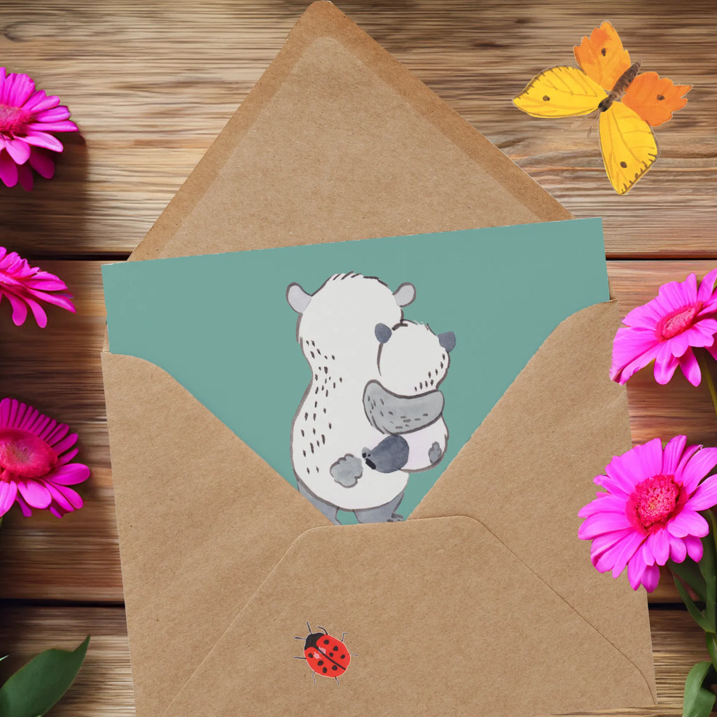 Deluxe Card Hinter jeder gelungenen Familienfeier steht eine Tante mit einer Geheimzutat. Klappkarte, Grußkarte, Karte, Glückwunschkarte, Geburtstagskarte, Hochzeitskarte, Hochwertige Klappkarte, Hochwertige Grußkarte, Einladungskarte, Familie, Vatertag, Muttertag, Bruder, Schwester, Mama, Papa, Oma, Opa