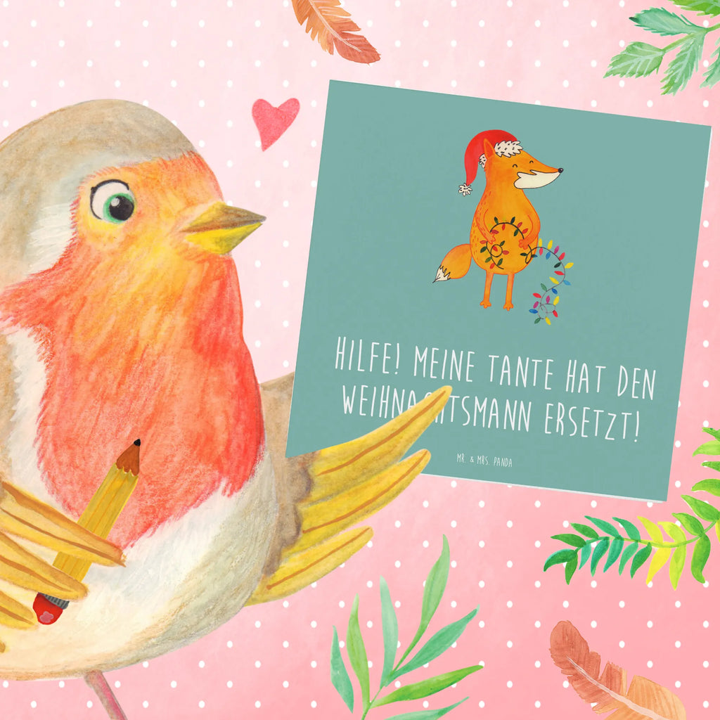 Deluxe Card Hilfe! Meine Tante hat den Weihnachtsmann ersetzt! Karte, Geburtstagskarte, Grußkarte, Einladungskarte, Hochwertige Klappkarte, Hochzeitskarte, Glückwunschkarte, Klappkarte, Hochwertige Grußkarte, Familie, Vatertag, Muttertag, Bruder, Schwester, Mama, Papa, Oma, Opa