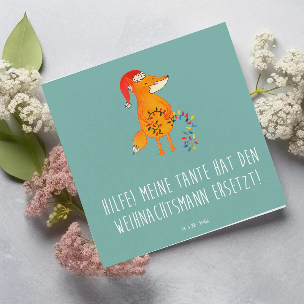 Deluxe Card Hilfe! Meine Tante hat den Weihnachtsmann ersetzt! Karte, Geburtstagskarte, Grußkarte, Einladungskarte, Hochwertige Klappkarte, Hochzeitskarte, Glückwunschkarte, Klappkarte, Hochwertige Grußkarte, Familie, Vatertag, Muttertag, Bruder, Schwester, Mama, Papa, Oma, Opa