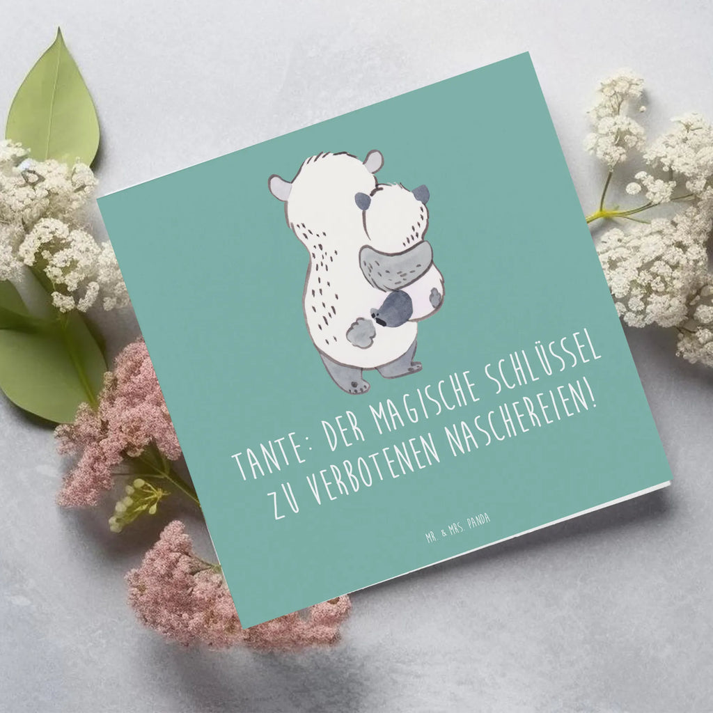 Deluxe Card Tante: Der magische Schlüssel zu verbotenen Naschereien! Karte, Geburtstagskarte, Hochwertige Grußkarte, Hochwertige Klappkarte, Grußkarte, Glückwunschkarte, Klappkarte, Hochzeitskarte, Einladungskarte, Familie, Vatertag, Muttertag, Bruder, Schwester, Mama, Papa, Oma, Opa