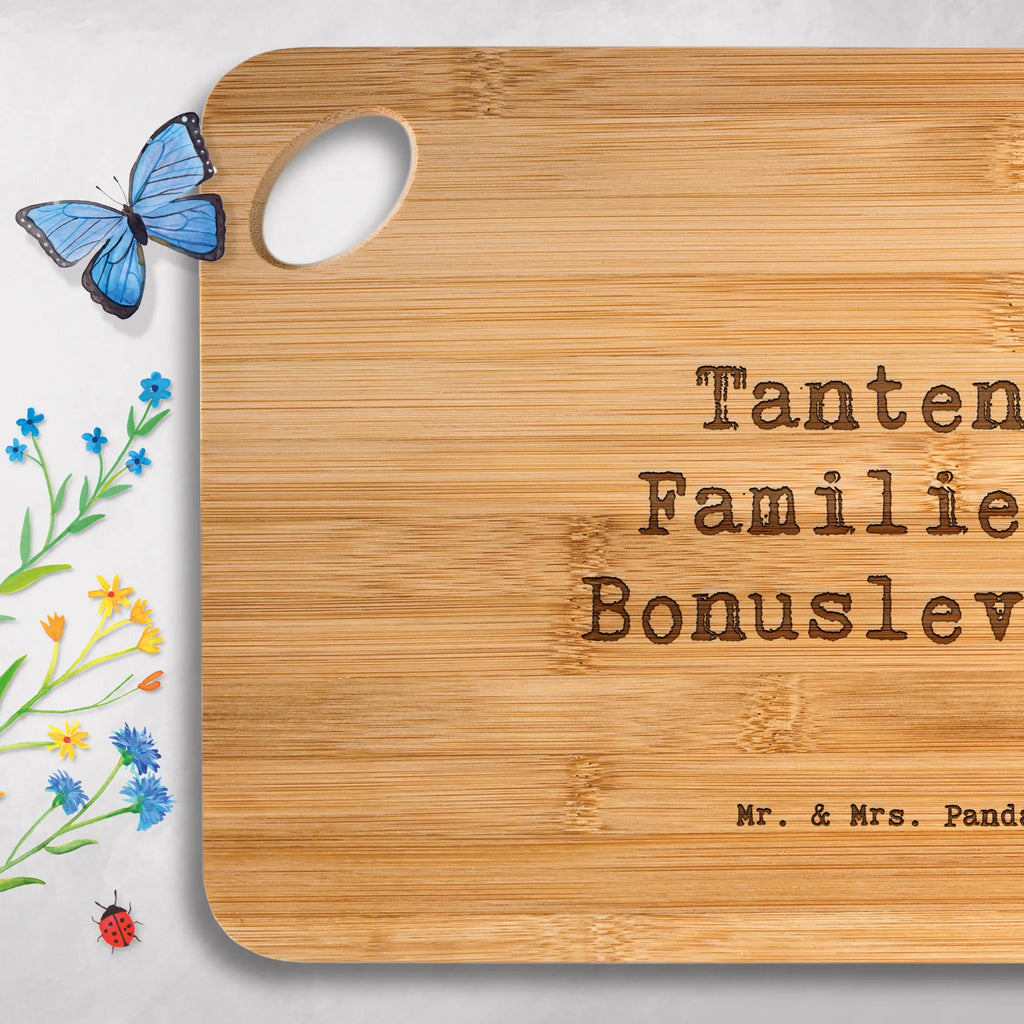 Bamboo chopping board Saying Tanten: Familie's Bonuslevel! bamboo, kitchen board, solid, nature, cutting board, robust, cutting block, board, wood, slices, engraving, breakfast, dulcimer, breakfast board, kitchen, carving board, Family, Father's Day, Mother's Day, brother, sister, Mom, Dad