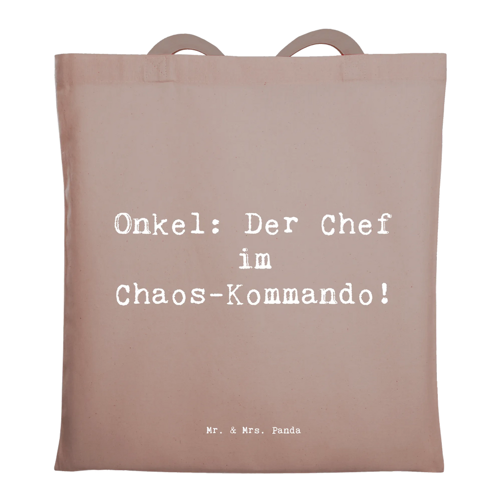 Tote bag Saying Onkel: Der Chef im Chaos-Kommando! Beuteltasche, Beutel, Einkaufstasche, Jutebeutel, Stoffbeutel, Tasche, Shopper, Umhängetasche, Strandtasche, Schultertasche, Stofftasche, Tragetasche, Badetasche, Jutetasche, Einkaufstüte, Laptoptasche, Familie, Vatertag, Muttertag, Bruder, Schwester, Mama, Papa, Oma, Opa