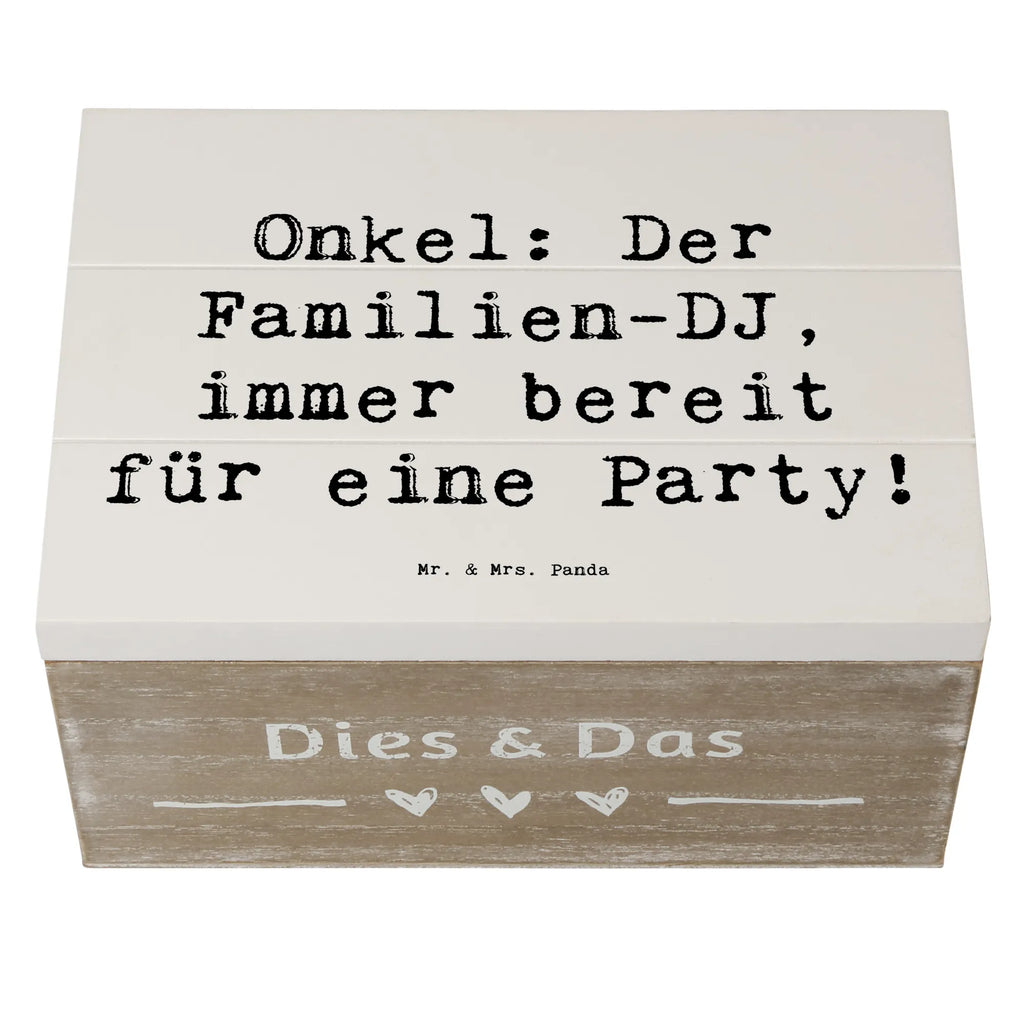 Holzkiste Spruch Onkel Familien-DJ Geschenkbox, Erinnerungsbox, Aufbewahrungsbox, Kiste, XXL, Schatzkiste, Dekokiste, Holzkiste, Geschenkdose, Schatulle, Erinnerungskiste, Truhe, Familie, Vatertag, Muttertag, Bruder, Schwester, Mama, Papa, Oma, Opa