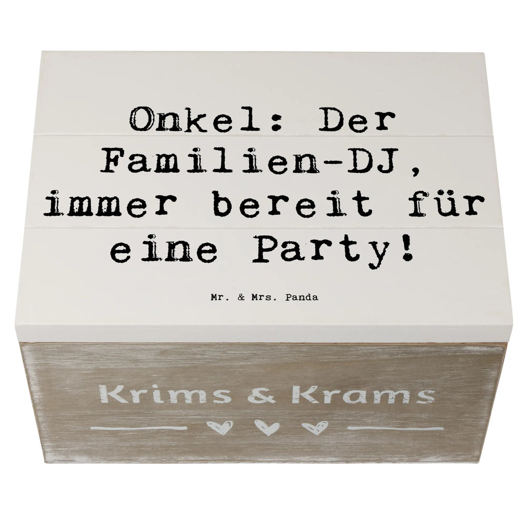 Holzkiste Spruch Onkel Familien-DJ Geschenkbox, Erinnerungsbox, Aufbewahrungsbox, Kiste, XXL, Schatzkiste, Dekokiste, Holzkiste, Geschenkdose, Schatulle, Erinnerungskiste, Truhe, Familie, Vatertag, Muttertag, Bruder, Schwester, Mama, Papa, Oma, Opa