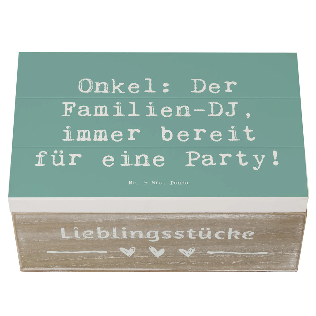 Holzkiste Spruch Onkel Familien-DJ Geschenkbox, Erinnerungsbox, Aufbewahrungsbox, Kiste, XXL, Schatzkiste, Dekokiste, Holzkiste, Geschenkdose, Schatulle, Erinnerungskiste, Truhe, Familie, Vatertag, Muttertag, Bruder, Schwester, Mama, Papa, Oma, Opa