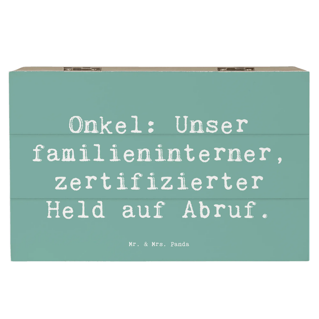 Wooden chest Saying Onkel: Unser familieninterner, zertifizierter Held auf Abruf. Dekokiste, Geschenkdose, Schatulle, Kiste, Schatzkiste, Erinnerungskiste, Truhe, XXL, Aufbewahrungsbox, Geschenkbox, Holzkiste, Erinnerungsbox, Familie, Vatertag, Muttertag, Bruder, Schwester, Mama, Papa, Oma, Opa