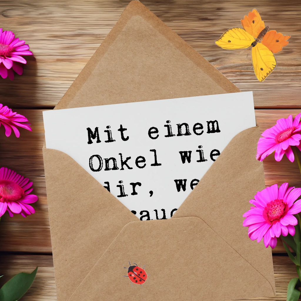 Deluxe Card Saying Mit einem Onkel wie dir, wer braucht schon Superhelden? Glückwunschkarte, Hochwertige Klappkarte, Einladungskarte, Karte, Grußkarte, Klappkarte, Hochzeitskarte, Geburtstagskarte, Hochwertige Grußkarte, Familie, Vatertag, Muttertag, Bruder, Schwester, Mama, Papa, Oma, Opa
