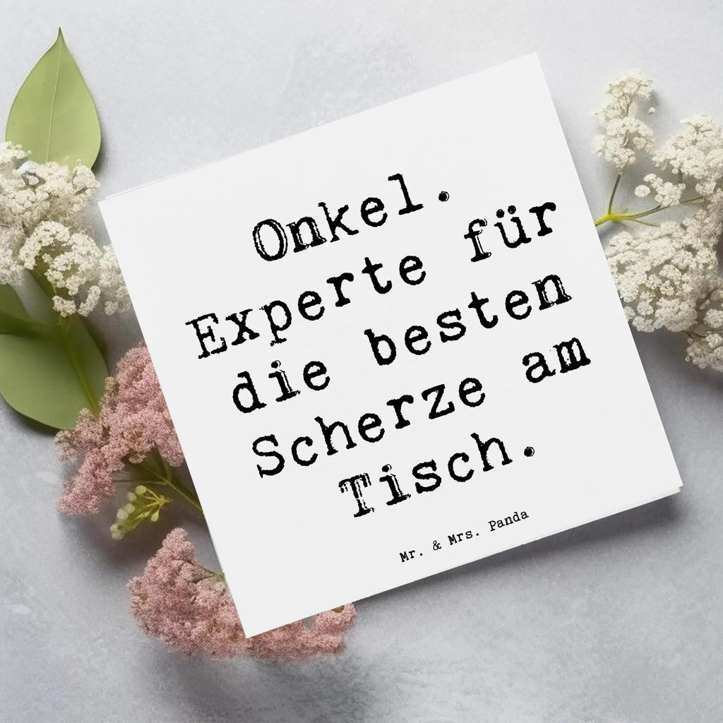 Deluxe Card Saying Onkel. Experte für die besten Scherze am Tisch. Hochwertige Grußkarte, Karte, Hochwertige Klappkarte, Hochzeitskarte, Geburtstagskarte, Einladungskarte, Grußkarte, Klappkarte, Glückwunschkarte, Familie, Vatertag, Muttertag, Bruder, Schwester, Mama, Papa, Oma, Opa