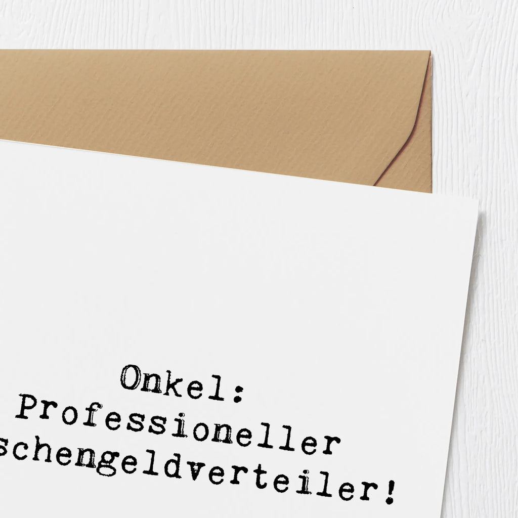 Deluxe Karte Spruch Onkel: Professioneller Taschengeldverteiler! Hochwertige Grußkarte, Karte, Einladungskarte, Grußkarte, Hochzeitskarte, Klappkarte, Geburtstagskarte, Hochwertige Klappkarte, Glückwunschkarte, Familie, Vatertag, Muttertag, Bruder, Schwester, Mama, Papa, Oma, Opa