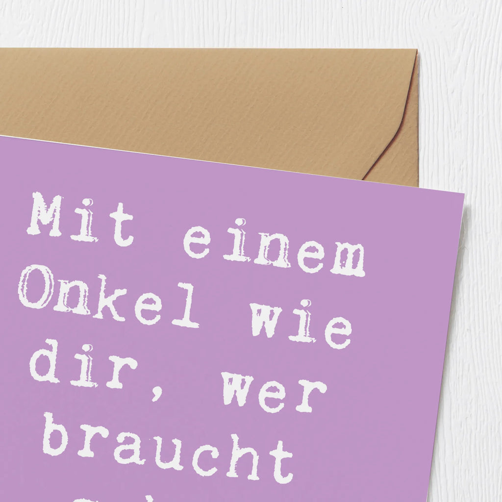 Deluxe Card Saying Mit einem Onkel wie dir, wer braucht schon Superhelden? Glückwunschkarte, Hochwertige Klappkarte, Einladungskarte, Karte, Grußkarte, Klappkarte, Hochzeitskarte, Geburtstagskarte, Hochwertige Grußkarte, Familie, Vatertag, Muttertag, Bruder, Schwester, Mama, Papa, Oma, Opa