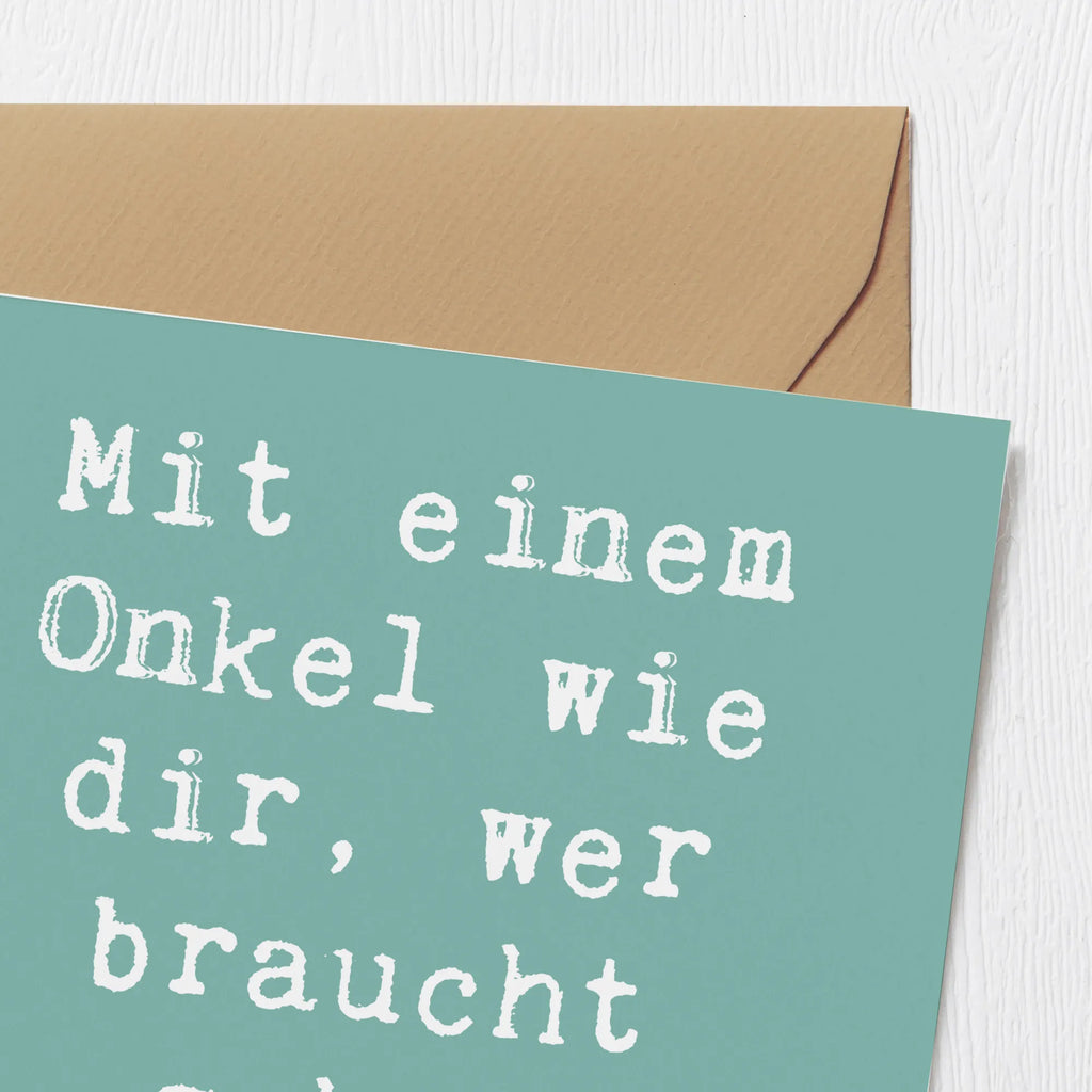 Deluxe Card Saying Mit einem Onkel wie dir, wer braucht schon Superhelden? Glückwunschkarte, Hochwertige Klappkarte, Einladungskarte, Karte, Grußkarte, Klappkarte, Hochzeitskarte, Geburtstagskarte, Hochwertige Grußkarte, Familie, Vatertag, Muttertag, Bruder, Schwester, Mama, Papa, Oma, Opa