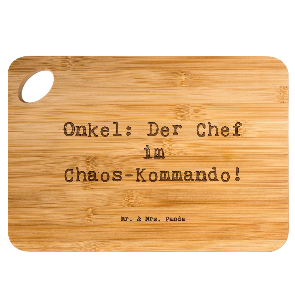 Bamboo chopping board Saying Onkel: Der Chef im Chaos-Kommando!