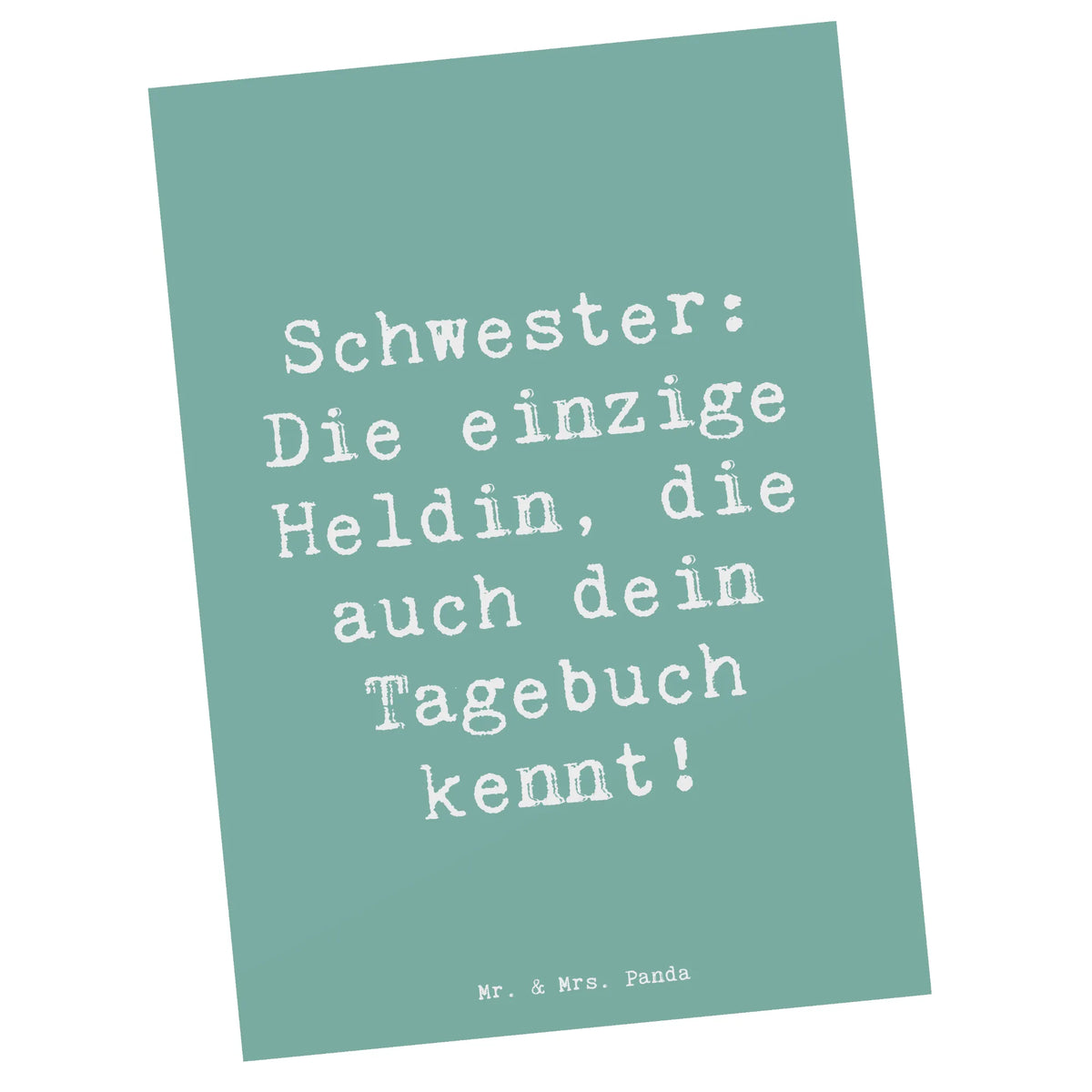 Postkarte Spruch Schwester Heldin