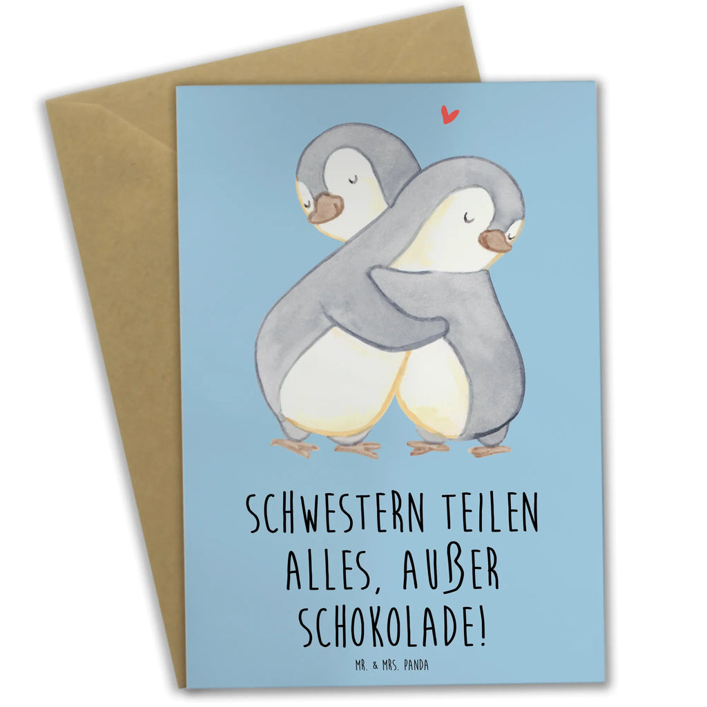 Greetings card Schwestern teilen alles, außer Schokolade! Hochzeitskarte, Karte, Einladungskarte, Klappkarte, Geburtstagskarte, Glückwunschkarte, Grußkarte, Ansichtskarten, Familie, Vatertag, Muttertag, Bruder, Schwester, Mama, Papa, Oma, Opa