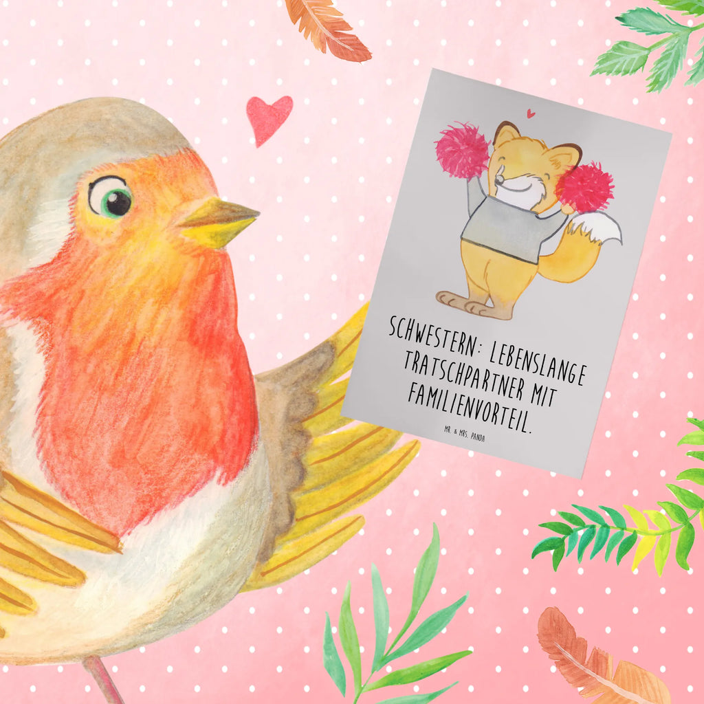 Greetings card Schwestern: Lebenslange Tratschpartner mit Familienvorteil. Glückwunschkarte, Karte, Ansichtskarten, Einladungskarte, Grußkarte, Klappkarte, Geburtstagskarte, Hochzeitskarte, Familie, Vatertag, Muttertag, Bruder, Schwester, Mama, Papa, Oma, Opa