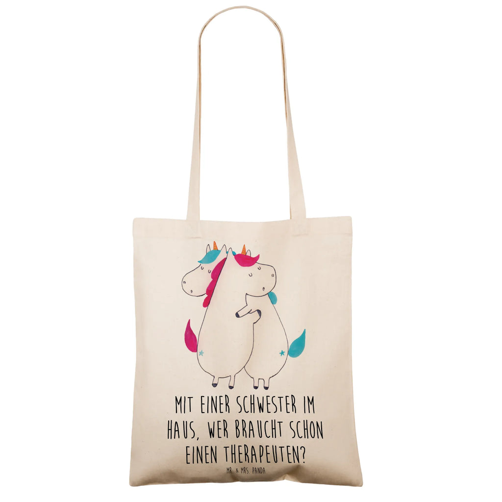 Tragetasche Schwester Glück Einkaufstüte, Jutebeutel, Tragetasche, Einkaufstasche, Strandtasche, Umhängetasche, Tasche, Schultertasche, Shopper, Beuteltasche, Laptoptasche, Beutel, Badetasche, Stofftasche, Stoffbeutel, Jutetasche, Familie, Vatertag, Muttertag, Bruder, Schwester, Mama, Papa, Oma, Opa