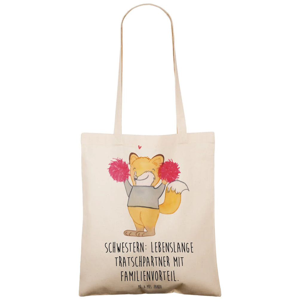 Tote bag Schwestern: Lebenslange Tratschpartner mit Familienvorteil. Beutel, Stoffbeutel, Stofftasche, Tragetasche, Badetasche, Strandtasche, Jutebeutel, Einkaufstüte, Shopper, Schultertasche, Umhängetasche, Beuteltasche, Tasche, Einkaufstasche, Laptoptasche, Jutetasche, Familie, Vatertag, Muttertag, Bruder, Schwester, Mama, Papa, Oma, Opa