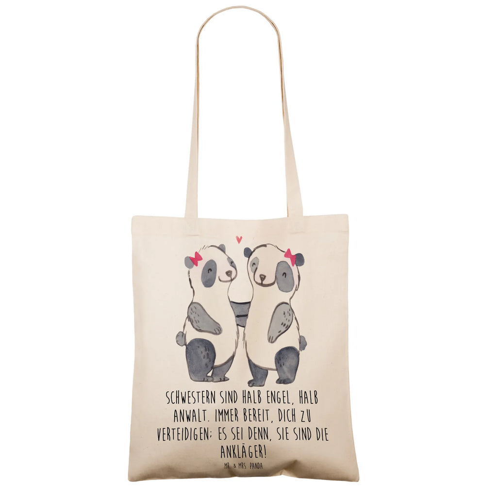 Tote bag Schwestern sind halb Engel, halb Anwalt. Immer bereit, dich zu verteidigen; es sei denn, sie sind die Ankläger! Beuteltasche, Jutebeutel, Einkaufstasche, Jutetasche, Schultertasche, Badetasche, Beutel, Stoffbeutel, Shopper, Strandtasche, Tasche, Tragetasche, Stofftasche, Laptoptasche, Umhängetasche, Einkaufstüte, Familie, Vatertag, Muttertag, Bruder, Schwester, Mama, Papa, Oma, Opa