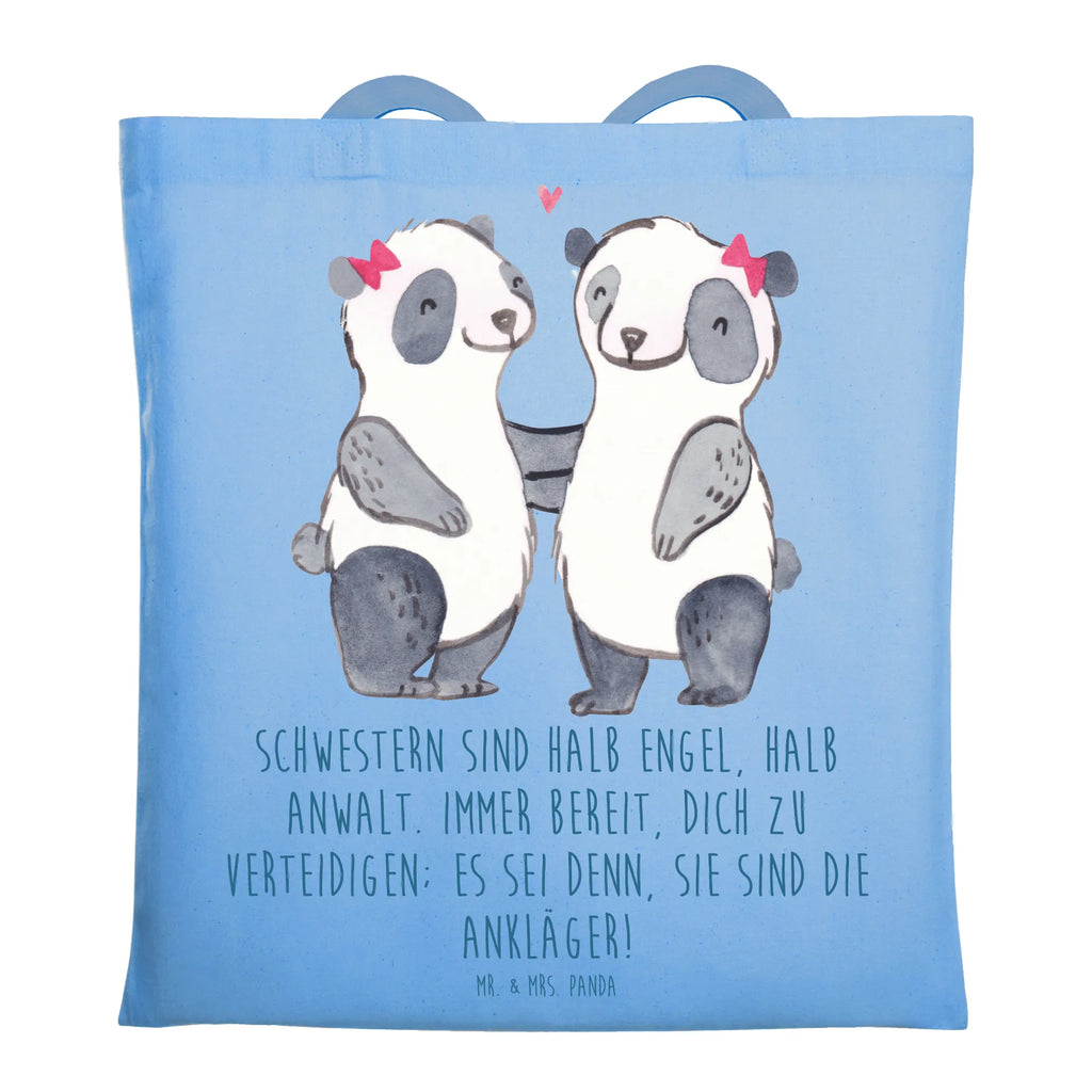 Tote bag Schwestern sind halb Engel, halb Anwalt. Immer bereit, dich zu verteidigen; es sei denn, sie sind die Ankläger! Beuteltasche, Jutebeutel, Einkaufstasche, Jutetasche, Schultertasche, Badetasche, Beutel, Stoffbeutel, Shopper, Strandtasche, Tasche, Tragetasche, Stofftasche, Laptoptasche, Umhängetasche, Einkaufstüte, Familie, Vatertag, Muttertag, Bruder, Schwester, Mama, Papa, Oma, Opa