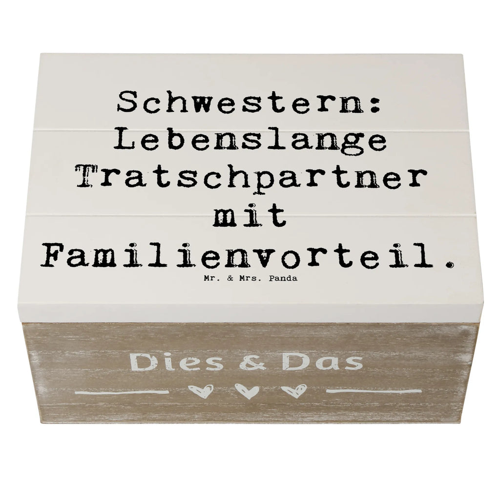 Holzkiste Spruch Schwestern Tratschpartner Schatulle, Holzkiste, Geschenkbox, Erinnerungskiste, Erinnerungsbox, XXL, Kiste, Dekokiste, Schatzkiste, Geschenkdose, Truhe, Aufbewahrungsbox, Familie, Vatertag, Muttertag, Bruder, Schwester, Mama, Papa, Oma, Opa