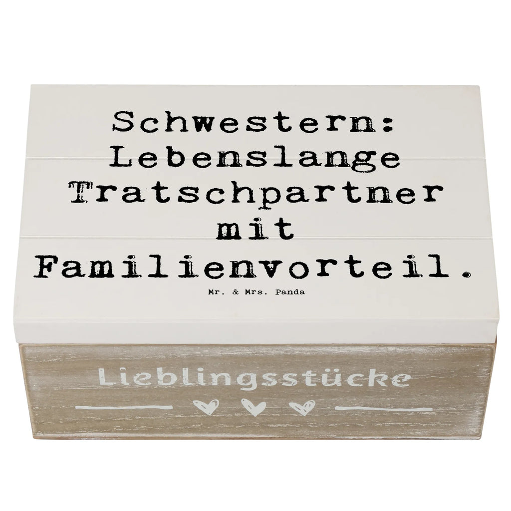 Holzkiste Spruch Schwestern Tratschpartner Schatulle, Holzkiste, Geschenkbox, Erinnerungskiste, Erinnerungsbox, XXL, Kiste, Dekokiste, Schatzkiste, Geschenkdose, Truhe, Aufbewahrungsbox, Familie, Vatertag, Muttertag, Bruder, Schwester, Mama, Papa, Oma, Opa