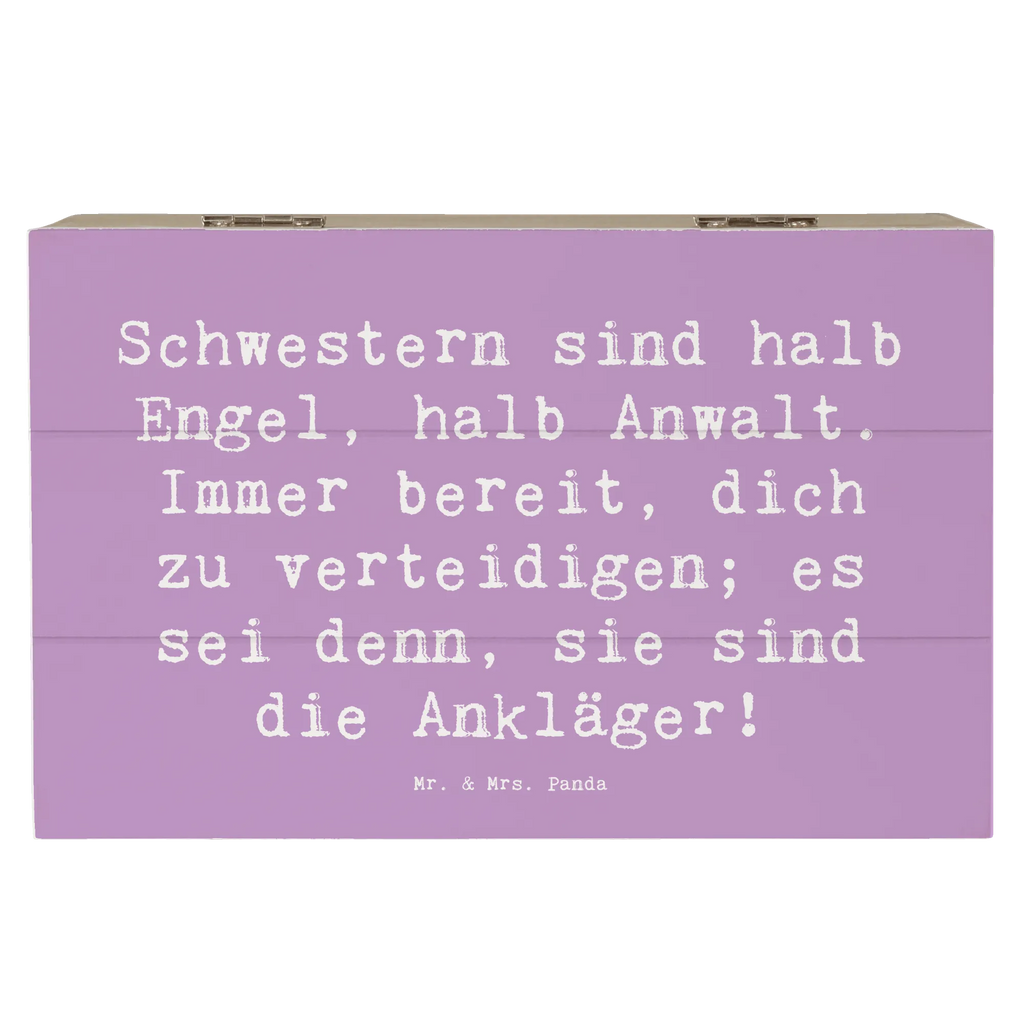 Wooden chest Saying Schwestern sind halb Engel, halb Anwalt. Immer bereit, dich zu verteidigen; es sei denn, sie sind die Ankläger! Holzkiste, Dekokiste, Erinnerungskiste, Geschenkbox, Kiste, Schatulle, Erinnerungsbox, Schatzkiste, XXL, Truhe, Geschenkdose, Aufbewahrungsbox, Familie, Vatertag, Muttertag, Bruder, Schwester, Mama, Papa, Oma, Opa