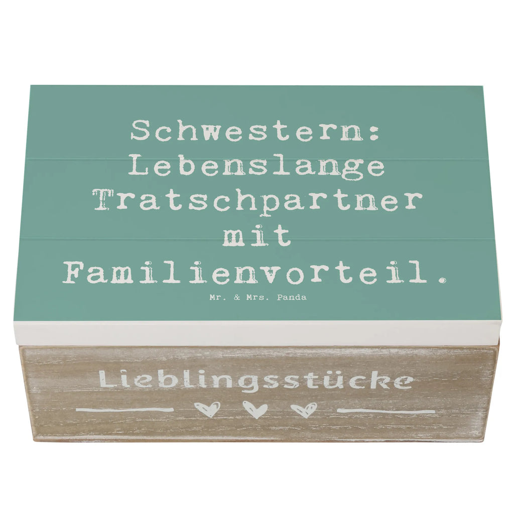 Holzkiste Spruch Schwestern Tratschpartner Schatulle, Holzkiste, Geschenkbox, Erinnerungskiste, Erinnerungsbox, XXL, Kiste, Dekokiste, Schatzkiste, Geschenkdose, Truhe, Aufbewahrungsbox, Familie, Vatertag, Muttertag, Bruder, Schwester, Mama, Papa, Oma, Opa