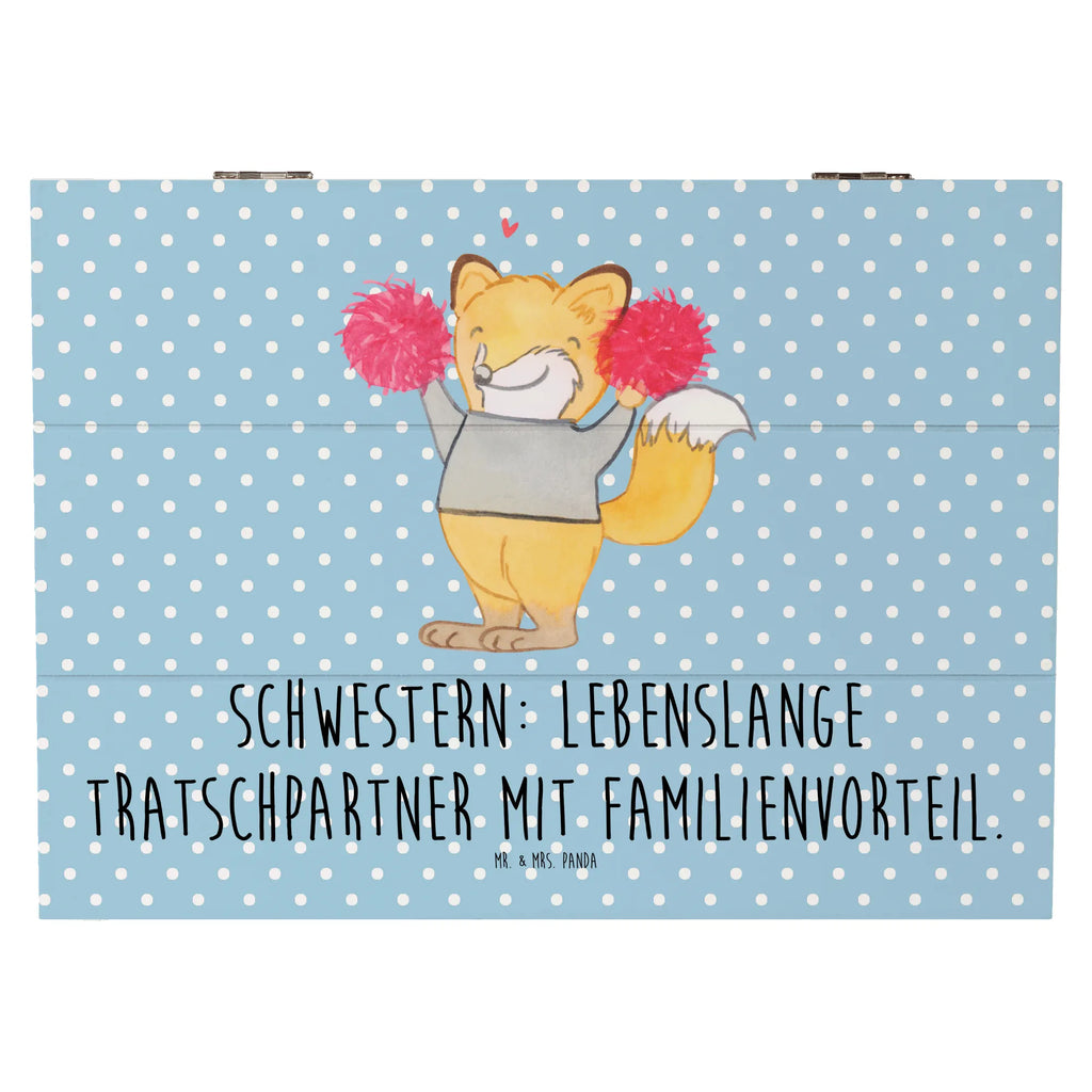 Wooden chest Schwestern: Lebenslange Tratschpartner mit Familienvorteil. Geschenkbox, Dekokiste, Geschenkdose, XXL, Schatzkiste, Schatulle, Kiste, Truhe, Erinnerungsbox, Aufbewahrungsbox, Holzkiste, Erinnerungskiste, Familie, Vatertag, Muttertag, Bruder, Schwester, Mama, Papa, Oma, Opa