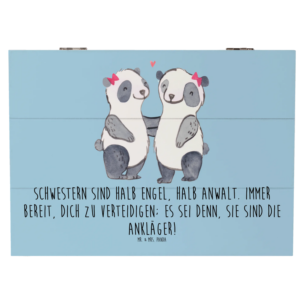 Wooden chest Schwestern sind halb Engel, halb Anwalt. Immer bereit, dich zu verteidigen; es sei denn, sie sind die Ankläger! Schatulle, Holzkiste, Geschenkdose, XXL, Erinnerungskiste, Aufbewahrungsbox, Geschenkbox, Schatzkiste, Kiste, Truhe, Erinnerungsbox, Dekokiste, Familie, Vatertag, Muttertag, Bruder, Schwester, Mama, Papa, Oma, Opa