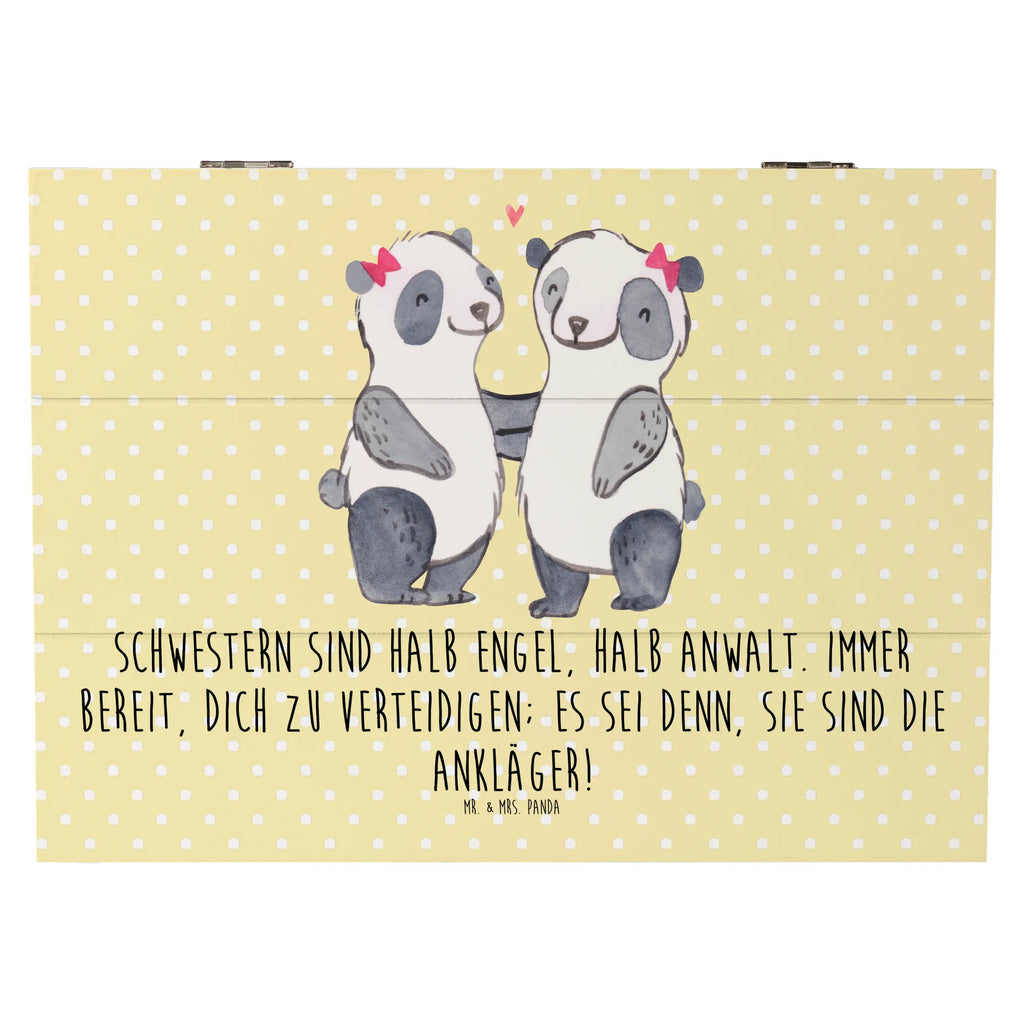 Wooden chest Schwestern sind halb Engel, halb Anwalt. Immer bereit, dich zu verteidigen; es sei denn, sie sind die Ankläger! Schatulle, Holzkiste, Geschenkdose, XXL, Erinnerungskiste, Aufbewahrungsbox, Geschenkbox, Schatzkiste, Kiste, Truhe, Erinnerungsbox, Dekokiste, Familie, Vatertag, Muttertag, Bruder, Schwester, Mama, Papa, Oma, Opa