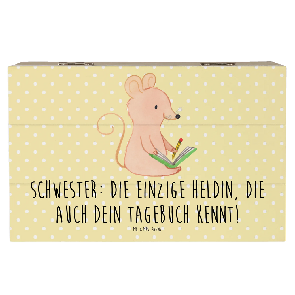 Holzkiste Schwester Heldin Erinnerungsbox, Holzkiste, Truhe, XXL, Geschenkbox, Geschenkdose, Aufbewahrungsbox, Erinnerungskiste, Schatulle, Schatzkiste, Dekokiste, Kiste, Familie, Vatertag, Muttertag, Bruder, Schwester, Mama, Papa, Oma, Opa