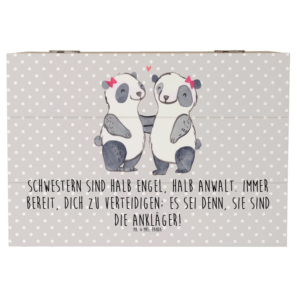 Wooden chest Schwestern sind halb Engel, halb Anwalt. Immer bereit, dich zu verteidigen; es sei denn, sie sind die Ankläger! Schatulle, Holzkiste, Geschenkdose, XXL, Erinnerungskiste, Aufbewahrungsbox, Geschenkbox, Schatzkiste, Kiste, Truhe, Erinnerungsbox, Dekokiste, Familie, Vatertag, Muttertag, Bruder, Schwester, Mama, Papa, Oma, Opa