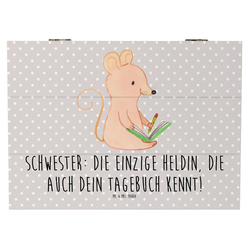 Holzkiste Schwester Heldin Erinnerungsbox, Holzkiste, Truhe, XXL, Geschenkbox, Geschenkdose, Aufbewahrungsbox, Erinnerungskiste, Schatulle, Schatzkiste, Dekokiste, Kiste, Familie, Vatertag, Muttertag, Bruder, Schwester, Mama, Papa, Oma, Opa