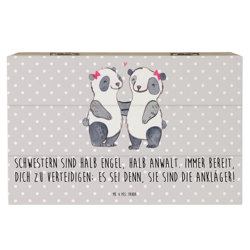 Wooden chest Schwestern sind halb Engel, halb Anwalt. Immer bereit, dich zu verteidigen; es sei denn, sie sind die Ankläger! Schatulle, Holzkiste, Geschenkdose, XXL, Erinnerungskiste, Aufbewahrungsbox, Geschenkbox, Schatzkiste, Kiste, Truhe, Erinnerungsbox, Dekokiste, Familie, Vatertag, Muttertag, Bruder, Schwester, Mama, Papa, Oma, Opa