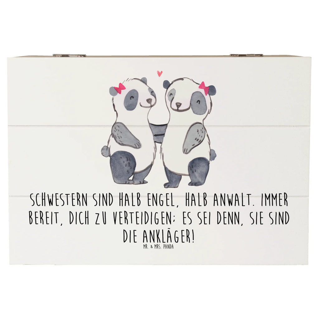 Wooden chest Schwestern sind halb Engel, halb Anwalt. Immer bereit, dich zu verteidigen; es sei denn, sie sind die Ankläger! Schatulle, Holzkiste, Geschenkdose, XXL, Erinnerungskiste, Aufbewahrungsbox, Geschenkbox, Schatzkiste, Kiste, Truhe, Erinnerungsbox, Dekokiste, Familie, Vatertag, Muttertag, Bruder, Schwester, Mama, Papa, Oma, Opa