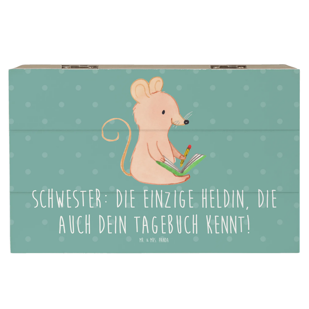 Holzkiste Schwester Heldin Erinnerungsbox, Holzkiste, Truhe, XXL, Geschenkbox, Geschenkdose, Aufbewahrungsbox, Erinnerungskiste, Schatulle, Schatzkiste, Dekokiste, Kiste, Familie, Vatertag, Muttertag, Bruder, Schwester, Mama, Papa, Oma, Opa