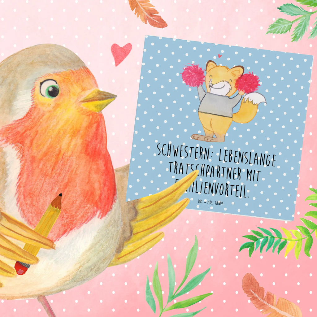 Deluxe Karte Schwestern Tratschpartner Hochzeitskarte, Karte, Hochwertige Klappkarte, Grußkarte, Glückwunschkarte, Einladungskarte, Geburtstagskarte, Hochwertige Grußkarte, Klappkarte, Familie, Vatertag, Muttertag, Bruder, Schwester, Mama, Papa, Oma, Opa