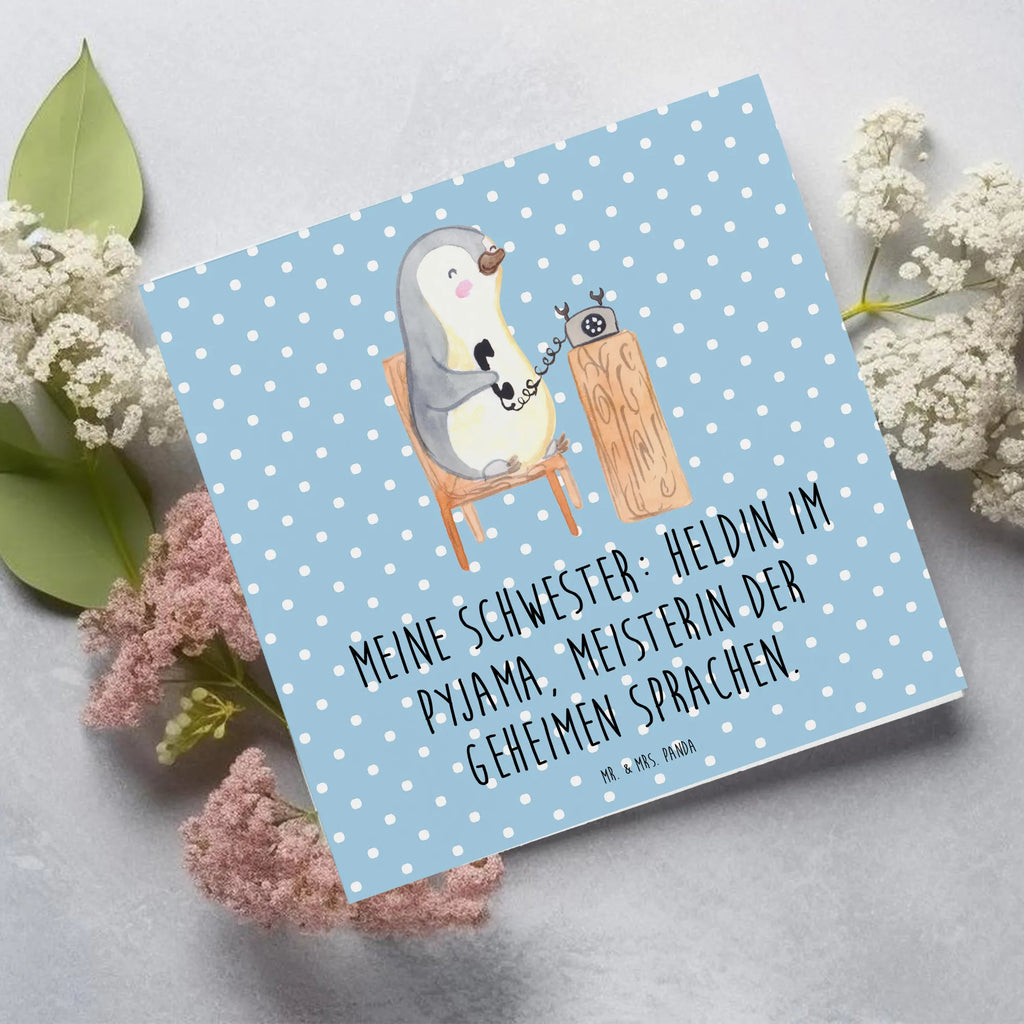 Deluxe Karte Schwester Heldin Einladungskarte, Hochwertige Klappkarte, Karte, Klappkarte, Hochzeitskarte, Geburtstagskarte, Grußkarte, Glückwunschkarte, Hochwertige Grußkarte, Familie, Vatertag, Muttertag, Bruder, Schwester, Mama, Papa, Oma, Opa