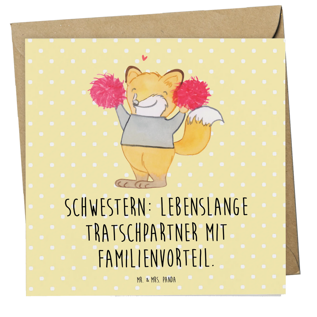 Deluxe Karte Schwestern Tratschpartner Hochzeitskarte, Karte, Hochwertige Klappkarte, Grußkarte, Glückwunschkarte, Einladungskarte, Geburtstagskarte, Hochwertige Grußkarte, Klappkarte, Familie, Vatertag, Muttertag, Bruder, Schwester, Mama, Papa, Oma, Opa