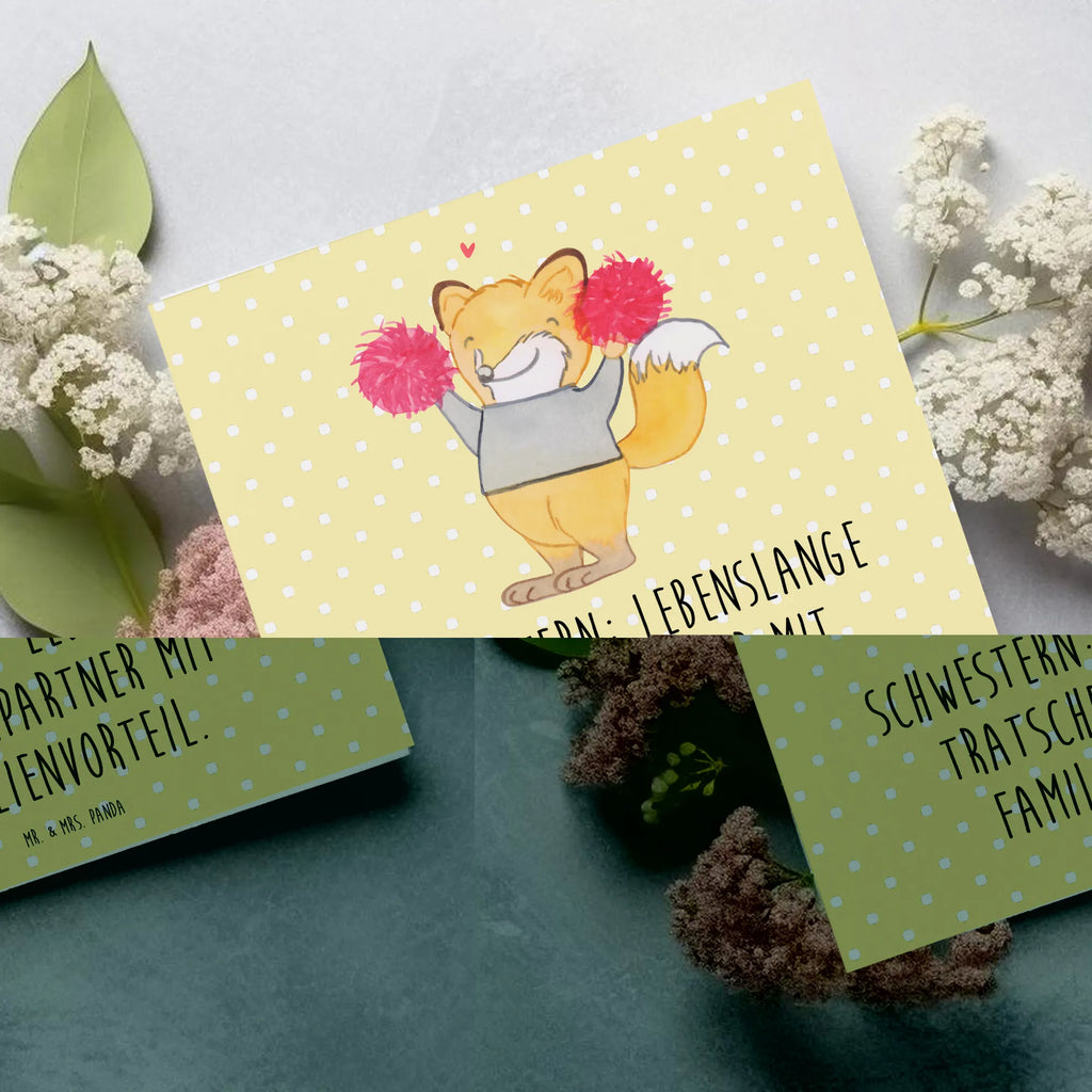 Deluxe Karte Schwestern Tratschpartner Hochzeitskarte, Karte, Hochwertige Klappkarte, Grußkarte, Glückwunschkarte, Einladungskarte, Geburtstagskarte, Hochwertige Grußkarte, Klappkarte, Familie, Vatertag, Muttertag, Bruder, Schwester, Mama, Papa, Oma, Opa