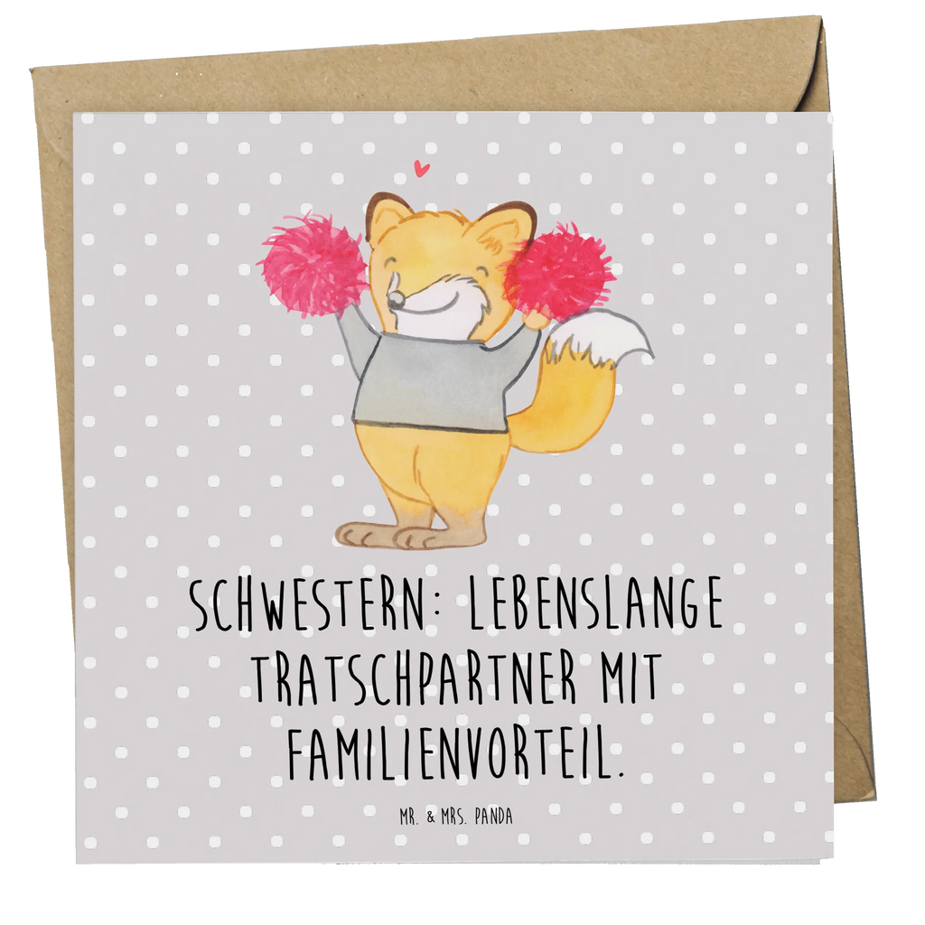 Deluxe Karte Schwestern Tratschpartner Hochzeitskarte, Karte, Hochwertige Klappkarte, Grußkarte, Glückwunschkarte, Einladungskarte, Geburtstagskarte, Hochwertige Grußkarte, Klappkarte, Familie, Vatertag, Muttertag, Bruder, Schwester, Mama, Papa, Oma, Opa