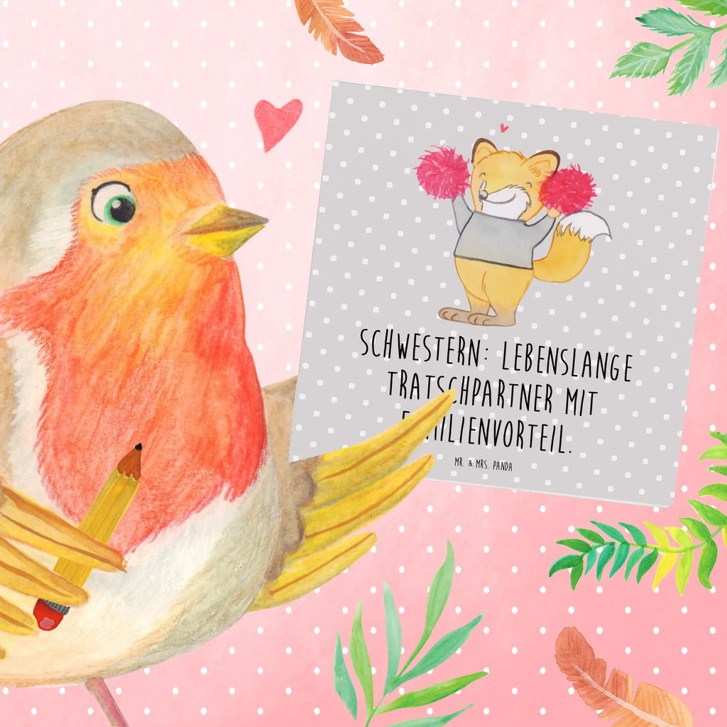 Deluxe Karte Schwestern Tratschpartner Hochzeitskarte, Karte, Hochwertige Klappkarte, Grußkarte, Glückwunschkarte, Einladungskarte, Geburtstagskarte, Hochwertige Grußkarte, Klappkarte, Familie, Vatertag, Muttertag, Bruder, Schwester, Mama, Papa, Oma, Opa