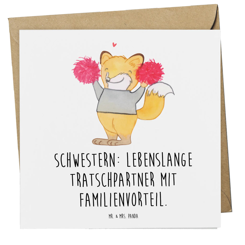 Deluxe Karte Schwestern Tratschpartner Hochzeitskarte, Karte, Hochwertige Klappkarte, Grußkarte, Glückwunschkarte, Einladungskarte, Geburtstagskarte, Hochwertige Grußkarte, Klappkarte, Familie, Vatertag, Muttertag, Bruder, Schwester, Mama, Papa, Oma, Opa
