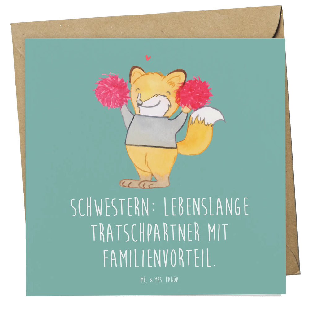 Deluxe Karte Schwestern Tratschpartner Hochzeitskarte, Karte, Hochwertige Klappkarte, Grußkarte, Glückwunschkarte, Einladungskarte, Geburtstagskarte, Hochwertige Grußkarte, Klappkarte, Familie, Vatertag, Muttertag, Bruder, Schwester, Mama, Papa, Oma, Opa