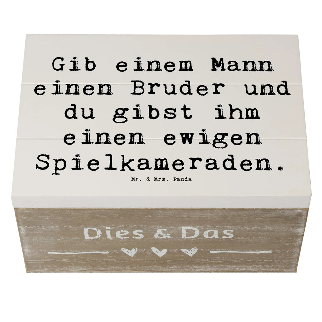 Holzkiste Spruch Bruder Spielkamerad Truhe, Aufbewahrungsbox, Erinnerungsbox, Geschenkbox, Geschenkdose, Schatzkiste, Erinnerungskiste, Dekokiste, Kiste, Holzkiste, Schatulle, XXL, Familie, Vatertag, Muttertag, Bruder, Schwester, Mama, Papa, Oma, Opa