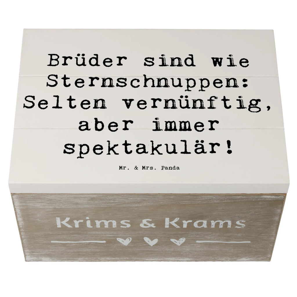 Holzkiste Spruch Brüder Sternschnuppen Kiste, Erinnerungsbox, XXL, Holzkiste, Erinnerungskiste, Truhe, Geschenkdose, Dekokiste, Aufbewahrungsbox, Geschenkbox, Schatzkiste, Schatulle, Familie, Vatertag, Muttertag, Bruder, Schwester, Mama, Papa, Oma, Opa