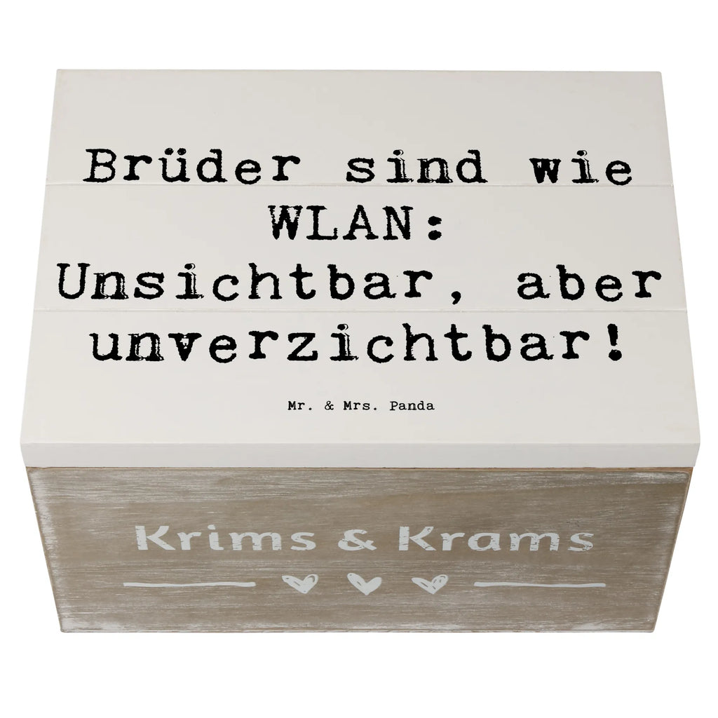 Wooden chest Saying Brüder sind wie WLAN: Unsichtbar, aber unverzichtbar! Schatzkiste, Geschenkdose, Erinnerungskiste, Kiste, Dekokiste, Holzkiste, Truhe, Erinnerungsbox, Schatulle, Aufbewahrungsbox, XXL, Geschenkbox, Familie, Vatertag, Muttertag, Bruder, Schwester, Mama, Papa, Oma, Opa